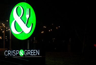 A Crisp & Green sign in Minneapolis.
