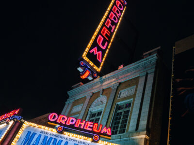Orpheum Theatre Sign lit