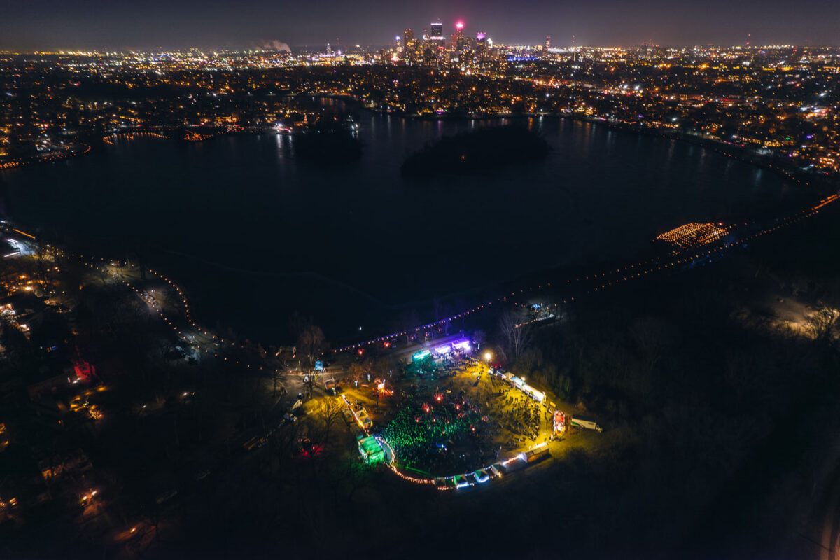 The warm weather didn't stop this years Luminary Loppet around Lake of the Isles, but it was moved off the ice. Always a really great event! (Minneapolis, February 2024)