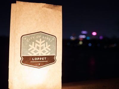 Luminary Loppet "City of Lakes" Bag With Minneapolis Skyline Beyond
