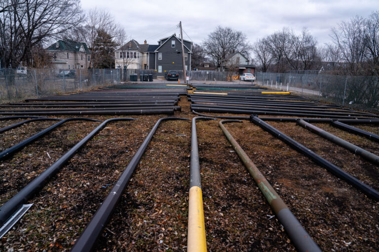 14th Ave lot rubble 3 City rubble placed in an empty lot on 14th Avenue South in Minneapolis. The lot was the site of an encampment in the summer of 2022. In recent months, the city has begun filling these lots with rubble to prevent encampments from forming again.