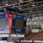 The scoreboard at the Genesis Convention Center in Gary, Indiana.