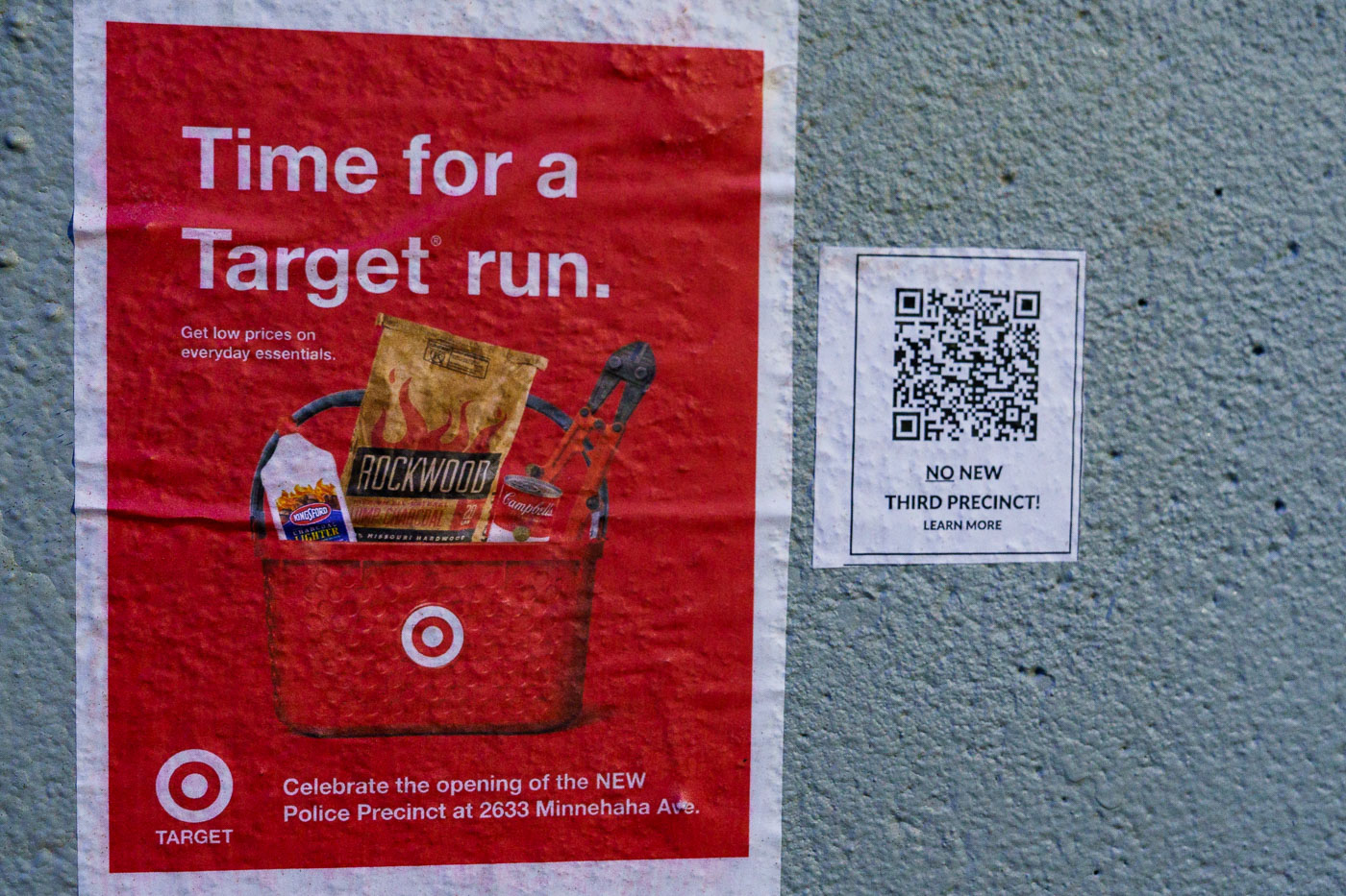 Time for a target run protest flyer