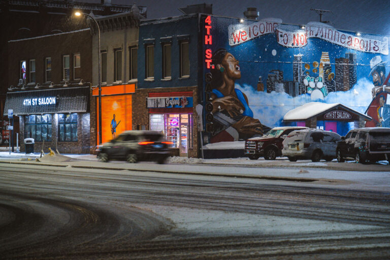 4th St Saloon, W Broadway, North Minneapolis, Before Closing 1 4th St Saloon bar in the snow