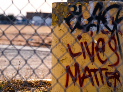 Black Lives Matter Graffiti on Post, South Minneapolis