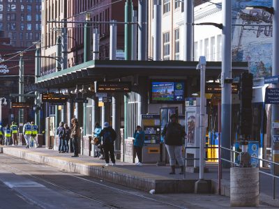 TRIP Outreach and riders at Warehouse District/Hennepin Station