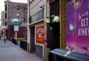 Outside the Gay 90's nightclub in downtown Minneapolis.