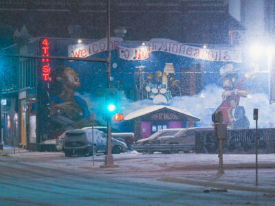 Heavy snowfall in North Minneapolis