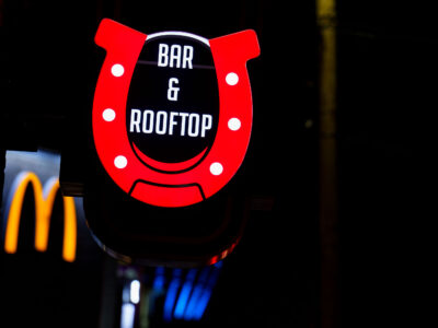 Daisys Bar & Rooftop Sign, McDonald's, Hennepin Ave