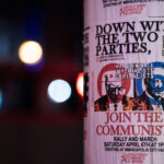 A flyer by "Revolutionary Communists of America" advertising a rally and march to take place Saturday April 6th, 2024 in downtown Minneapolis.