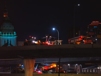 Snow removal trucks on Interstate 394, Minneapolis