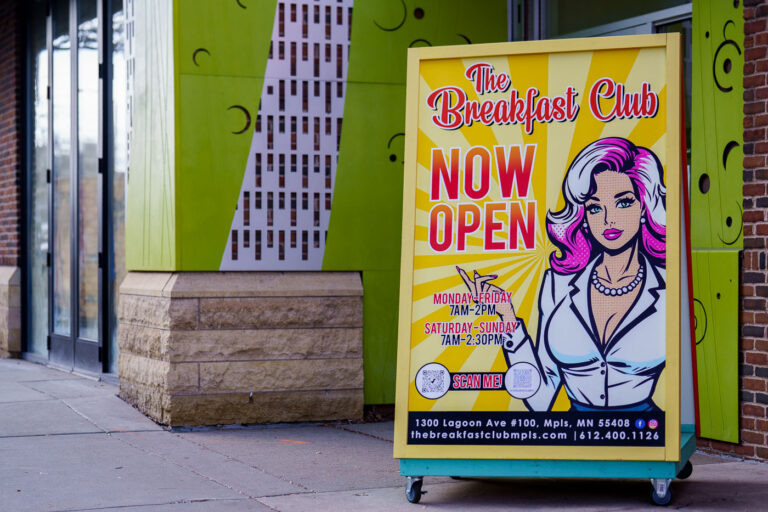 The Breakfast Club now open 3 The newly opened Breakfast Club restaurant on Lagoon Avenue in Uptown Minneapolis.