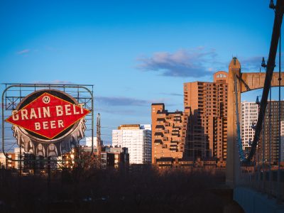 Grain Belt Beer Sign, Nicollet Island, Hennepin Avenue Bridge