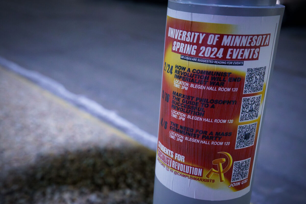 A flyer from "Students for Socialist Revolution" found in South Minneapolis. March 2024.