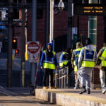 Transit Service Intervention Project outreach workers at a train station in Downtown Minneapolis.