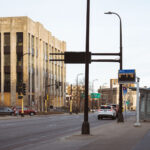 Century Plaza building on S 12th St. It's currently being renovated for use as a new Minneapolis police 1st precinct police station.