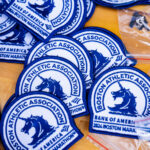 2024 Boston Marathon Patches for sale at the Marathon Expo in 2024.