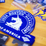 2024 Boston Marathon stickers for sale at the Expo.