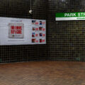 Bank of America Boston Marathon ad inside the Park Street train station in Boston.
