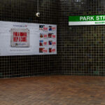 Bank of America Boston Marathon ad inside the Park Street train station in Boston.