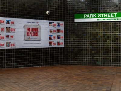 Boston Marathon ad at Park Street Station, Boston