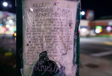 A flyer referencing overdoses found on a Lake Street pole in South Minneapolis.