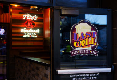 Outside of Last Call bar in Downtown Minneapolis.