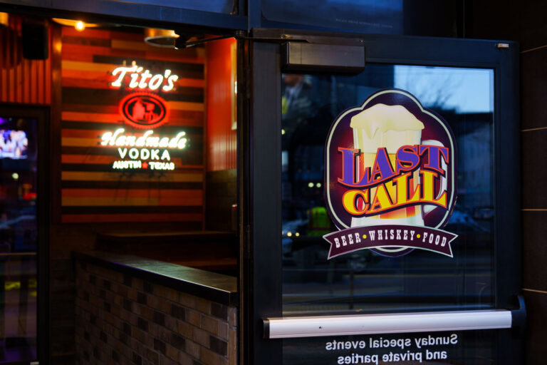 Last Call bar in Downtown Minneapolis 3 Outside of Last Call bar in Downtown Minneapolis.