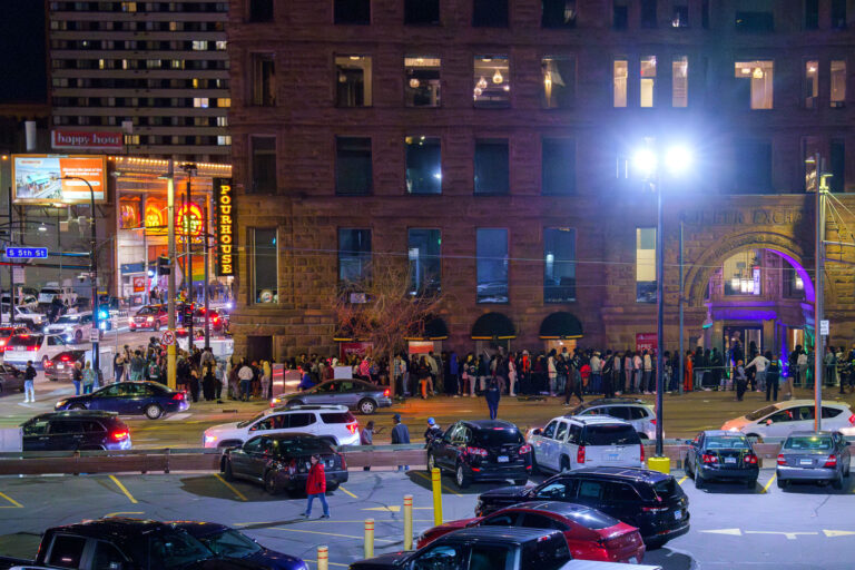 Long lines at the Pourhouse 2 Large lines downtown at nightclubs after Fall Out Boy at the Target Center and Chris Stapleton at US Bank Stadium. The Pourhouse on S 5th St pictured.