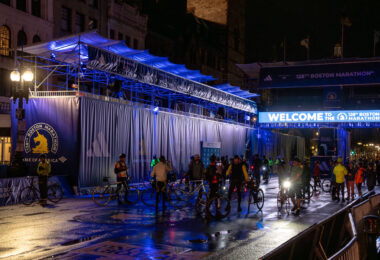 Tonight I learned there’s an unsanctioned “Midnight Marathon” bike ride each year the night before the Boston Marathon. Thousands of bikers ride the mostly empty streets and today was the 16th year.