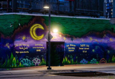 A new mural at the Cedar Riverside LRT train station in South Minneapolis.