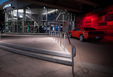 The I-35W./Lake Street Transit Station with the security guard's car parked out front.