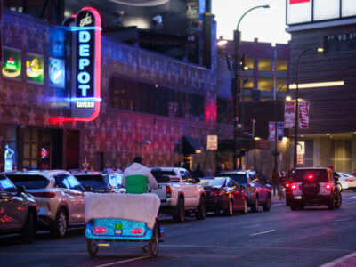 Pedicab on N 7th Street, First Avenue, Minneapolis