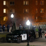 University of Minnesota police department outside Coffman Memorial Union where protesters had been gathering.