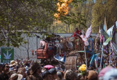 The annual MayDay Parade in South Minneapolis with the Southside Battletrain. The parade went down Bloomington Ave and then turned onto 34th to Powderhorn Park.