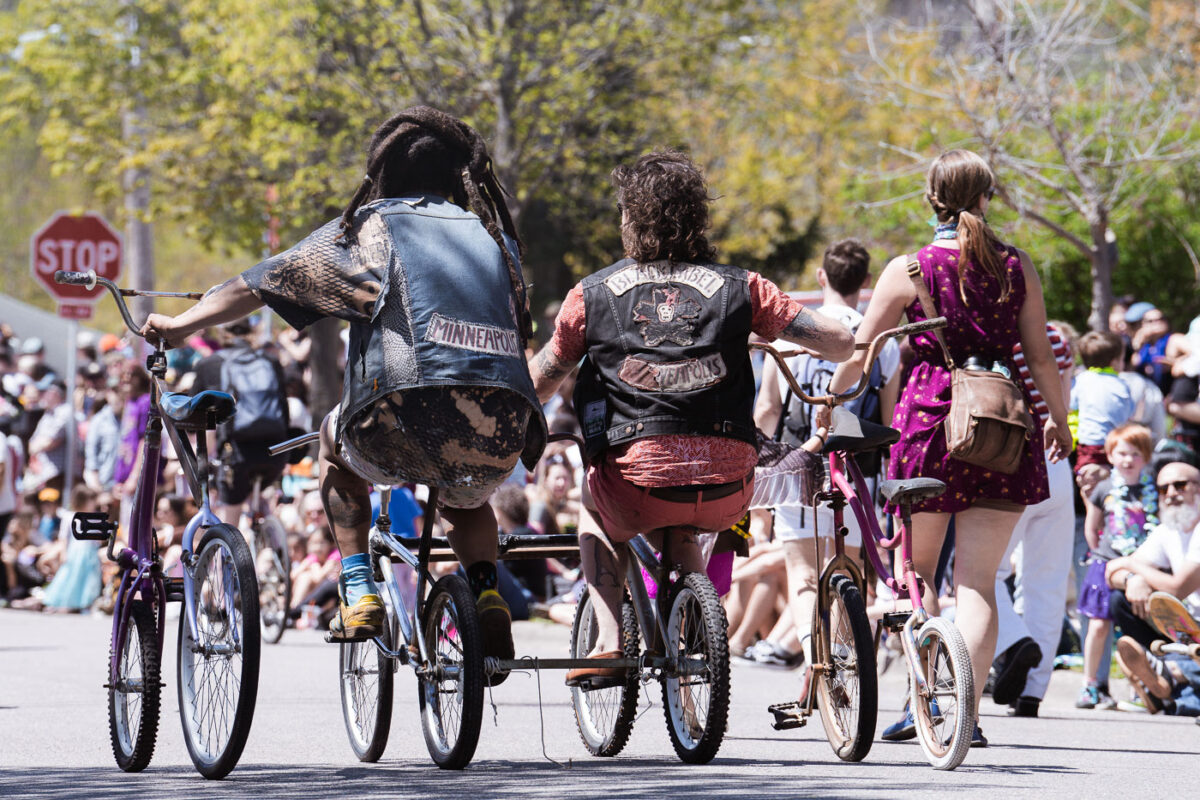 The annual MayDay Parade in South Minneapolis with the Southside Battletrain. The parade went down Bloomington Ave and then turned onto 34th to Powderhorn Park.