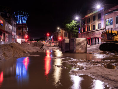 Flooded Hennepin Ave Road Construction, Uptown Minneapolis