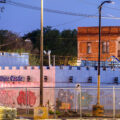 Fencing around the White Castle on Lake Street