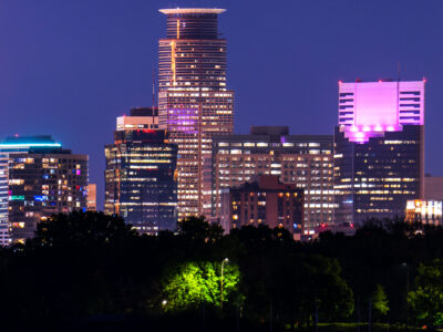 Minneapolis skyline from Bde Maka Ska