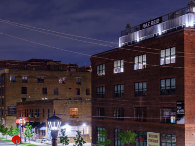 Minneapolis North Loop: Naz Reid Banner on Brick Building