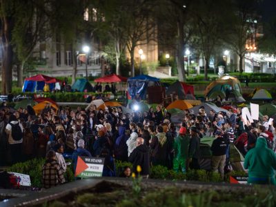 Night Rally at the Gaza Solidarity Encampment, University of Minnesota