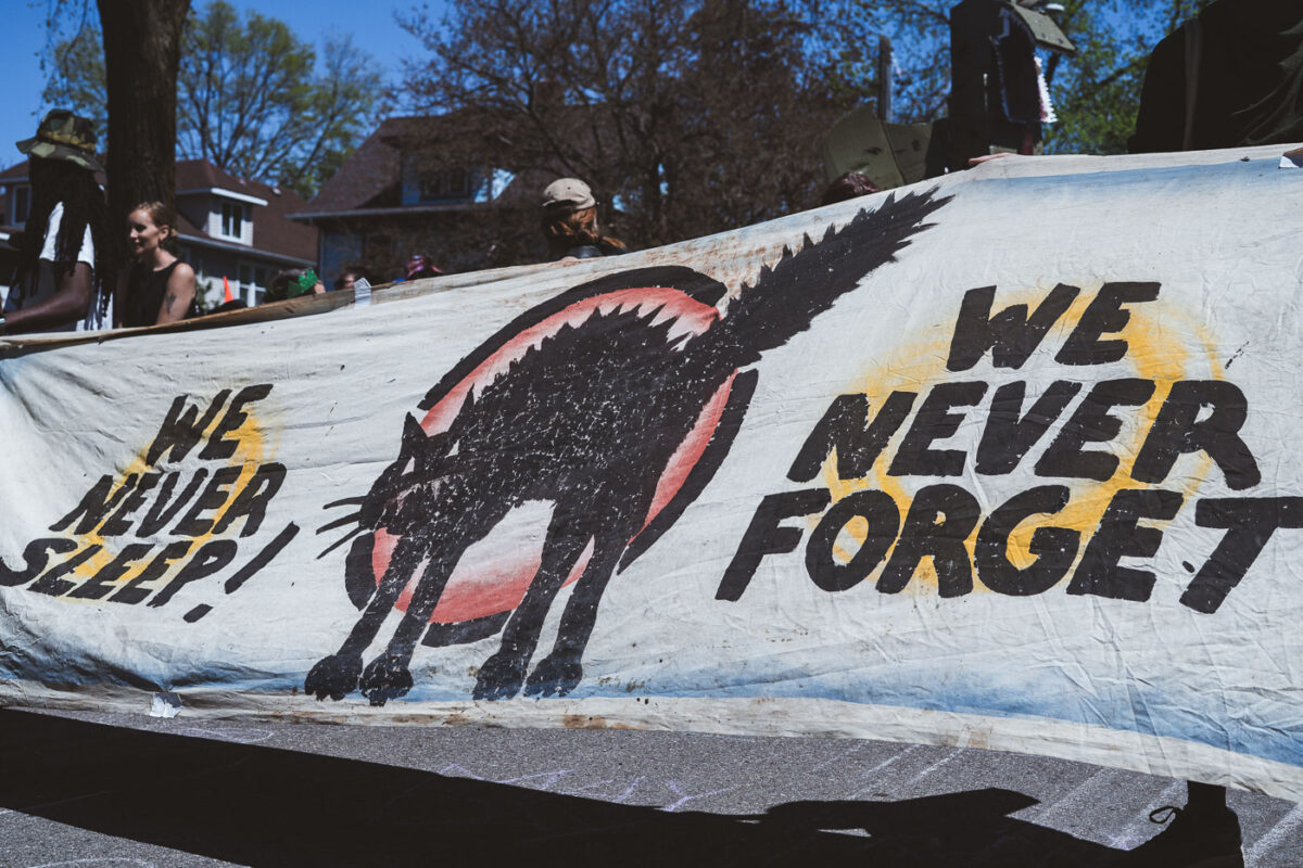 The annual MayDay Parade in South Minneapolis with the Southside Battletrain. The parade went down Bloomington Ave and then turned onto 34th to Powderhorn Park.