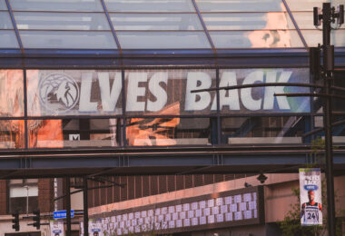 Wolves Back on a skyway in Downtown Minneapolis as the Minnesota Timberwolves continue a playoff run.