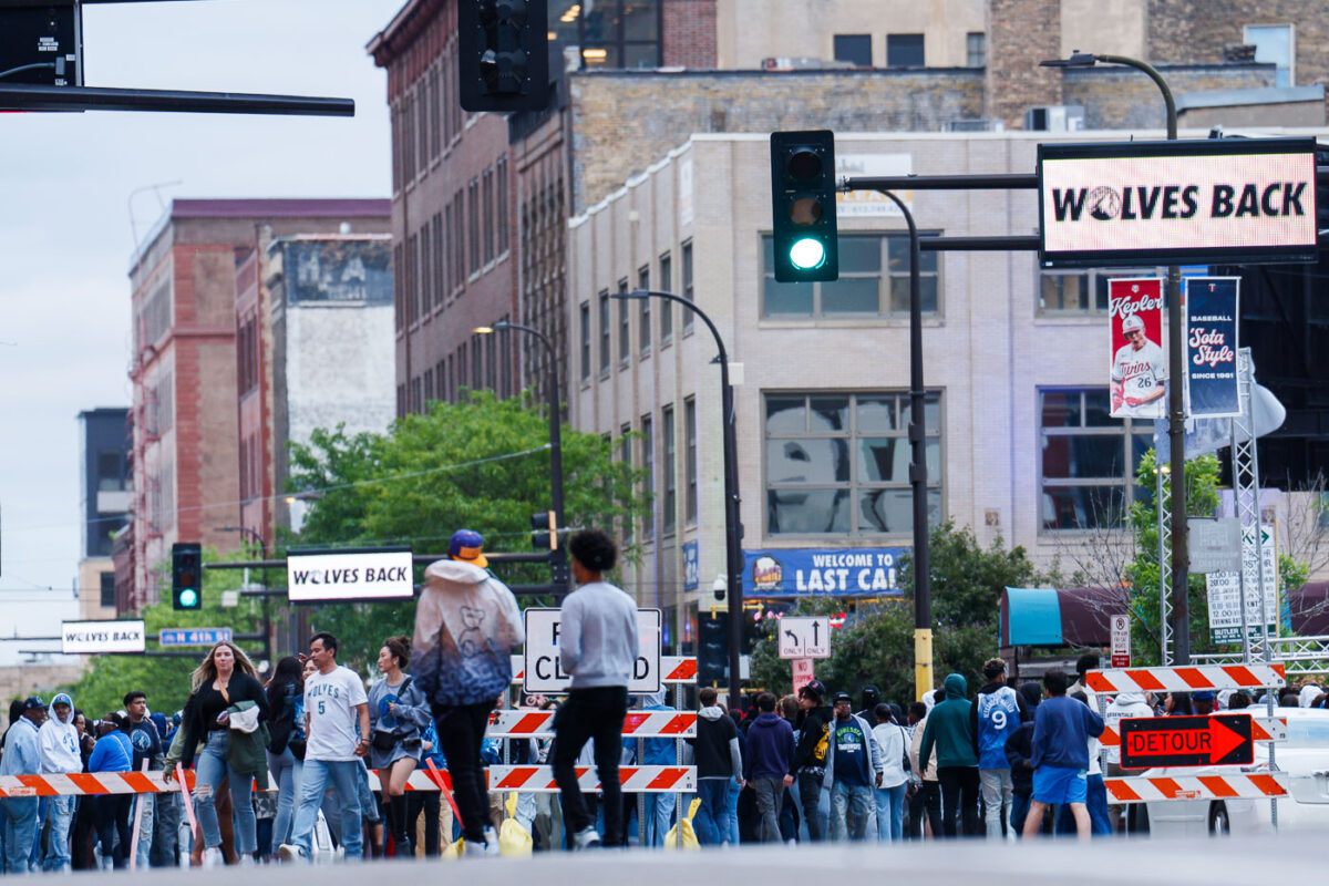 A block party during the 2024 Minnesota Timberwolves playoff run.