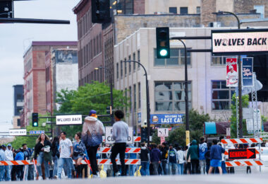 A block party during the 2024 Minnesota Timberwolves playoff run.