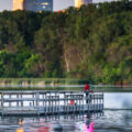 Fishing at Cedar Lake in Minneapolis.