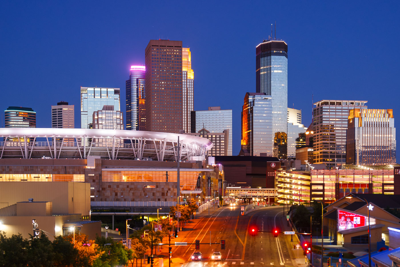 Downtown Minneapolis from new Green Line Train Extension