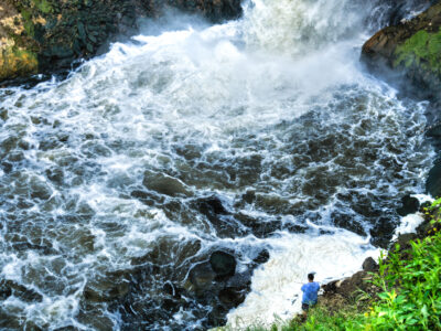 Fisherman at Minnehaha Falls, Minneapolis