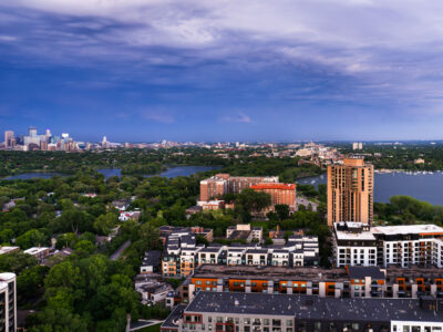 Minneapolis Lakes and Downtown from Southwest, June 2024