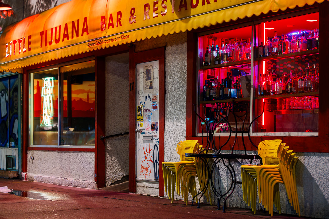 Little Tijuana Neighborhood Lounge at night